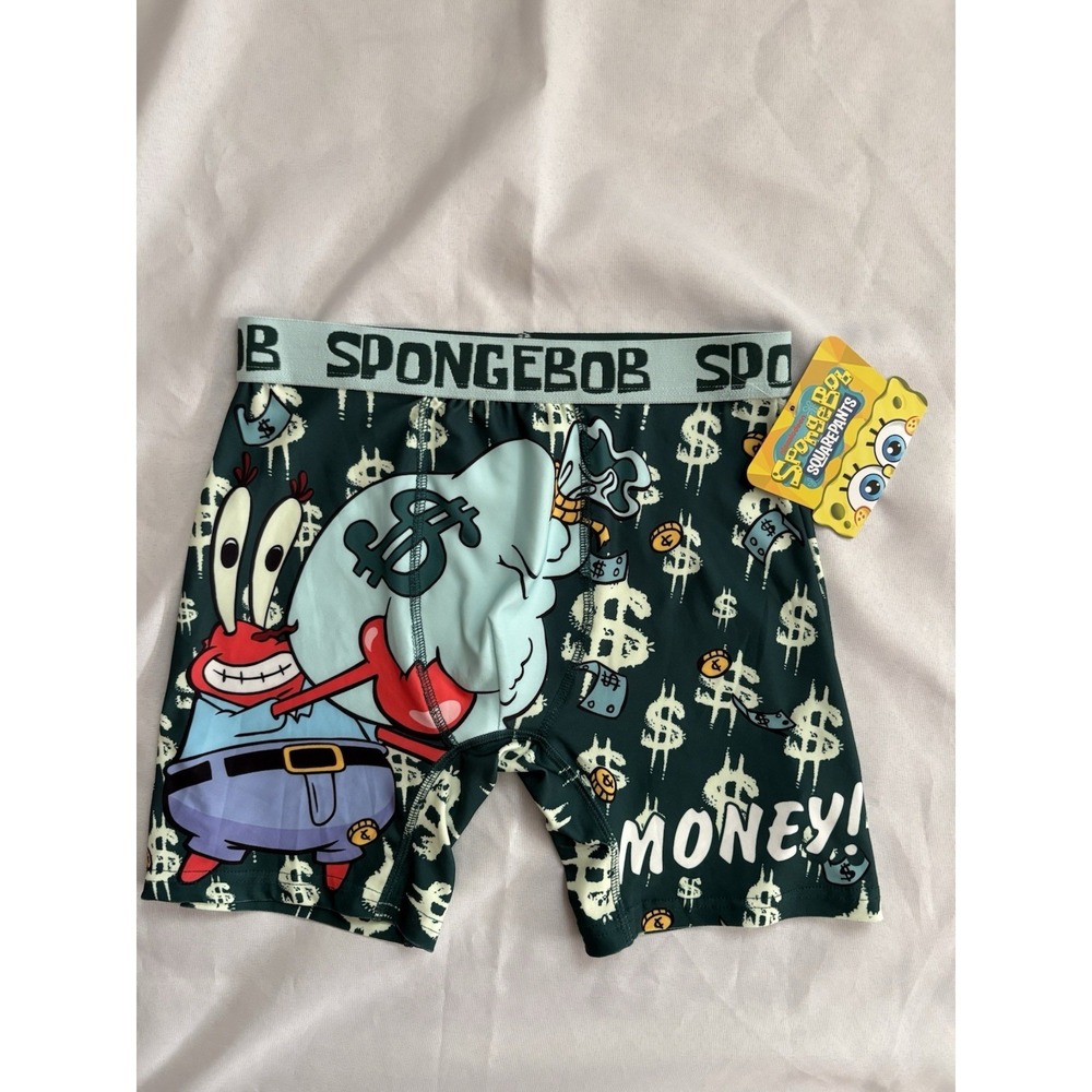 NEW The Krusty Krabs Boxers Spongebob Squarepants Boxer Brief Men's Size Small
